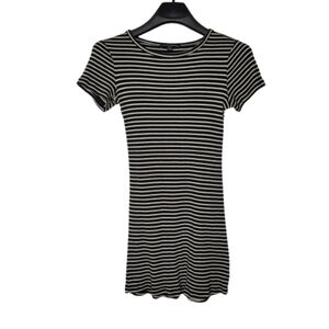 Brandy Melville Short Sleeved Black and White Striped Dress